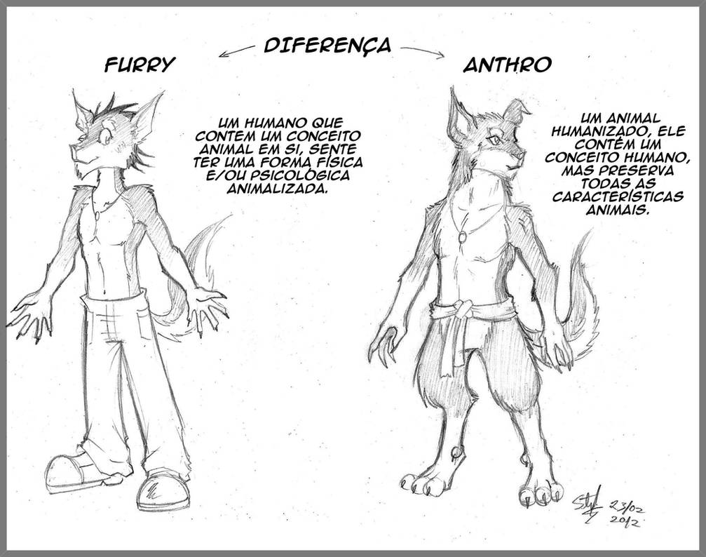 Diference: Furry and Anthro by Steff-Magalhaes