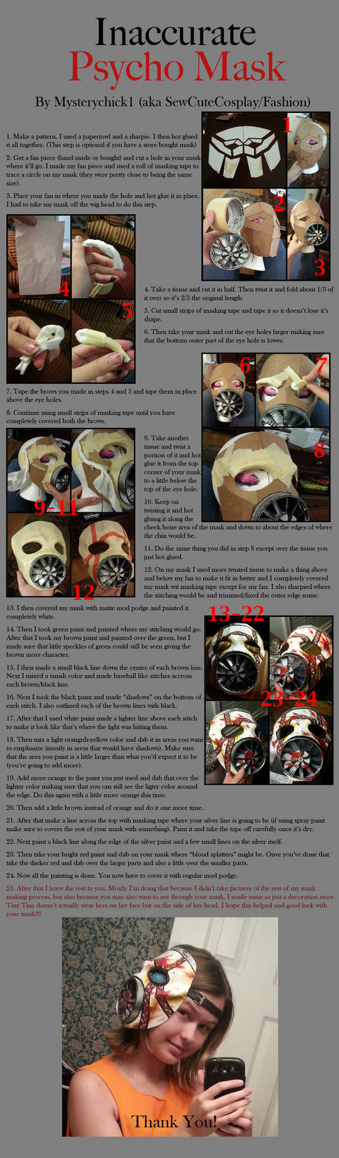 Inaccurate Psycho Mask (Bl2 Tiny Tina cosplay) by MysteryChick1