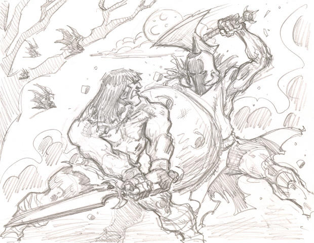 Conan vs DeathDealer by timmytom