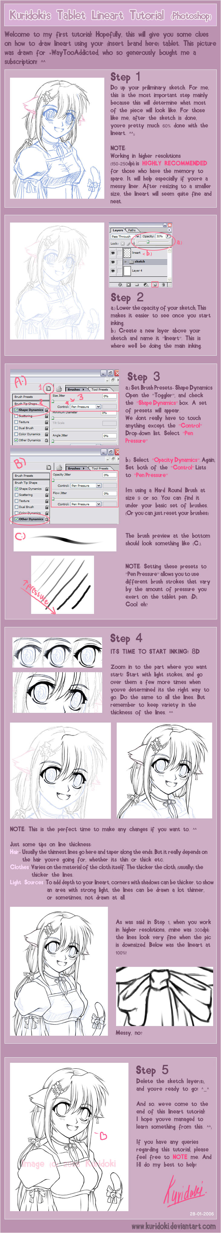Tablet Lineart Tutorial by kuridoki