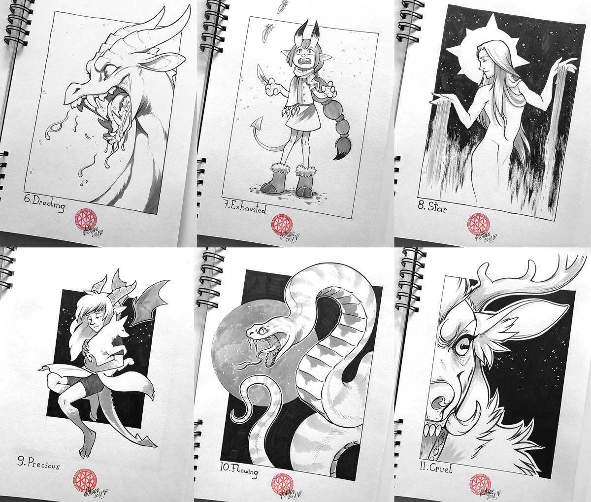 Inktober 2018 6-11 by FlyQueen