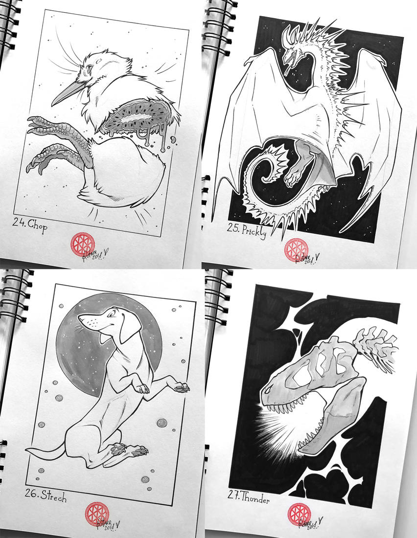 Inktober 2018 24-27 by FlyQueen