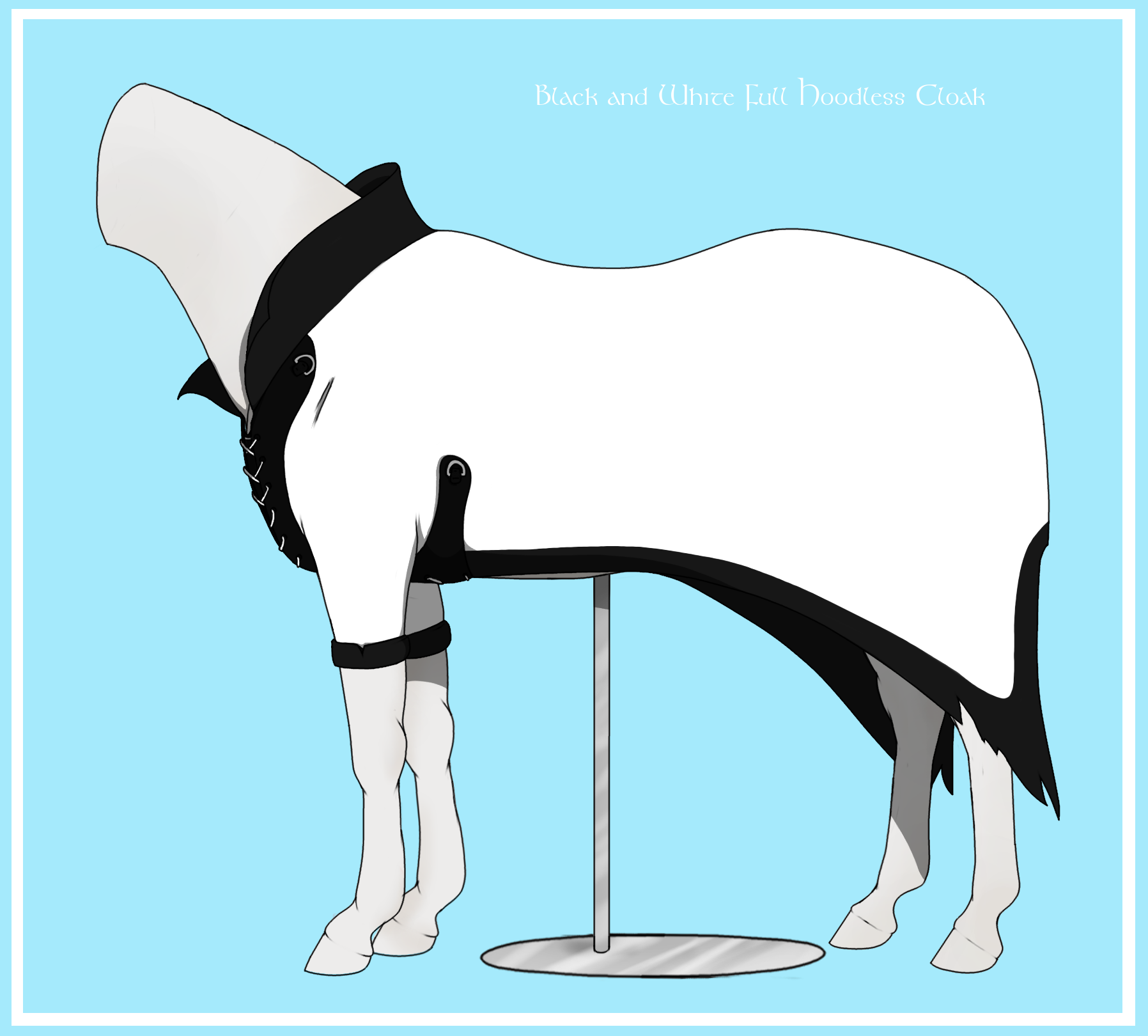 Black and White Hoodless Cloak Design SOLD by NorthernMyth