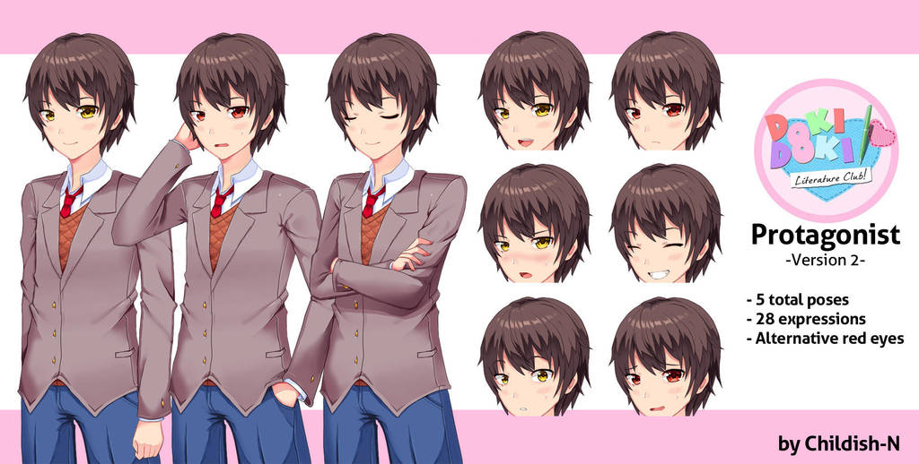 DDLC Protagonist Sprite -Version 2- by Childish-N