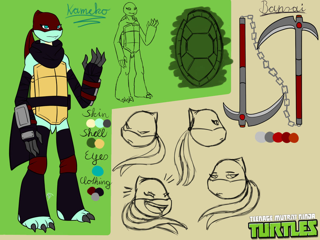 TMNT 2012 OCKameko 2018 redesign ref sheet by PastellTofu on DeviantArt