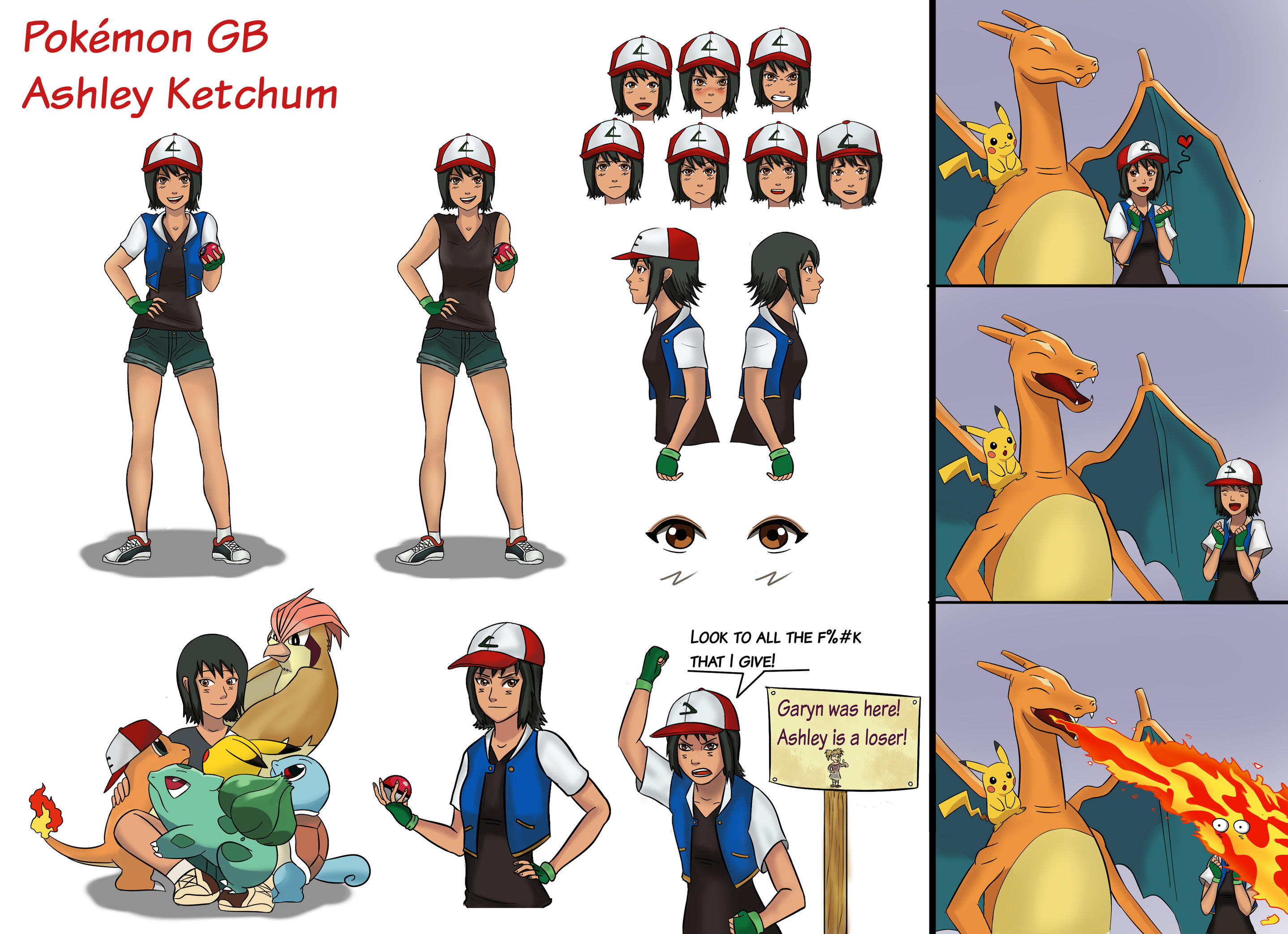 Pokemon Gender Bender - Ashley - Character Sheet by TheMightFenek on