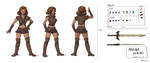 Marina character sheet - leather armor by Pehesse by Kervala