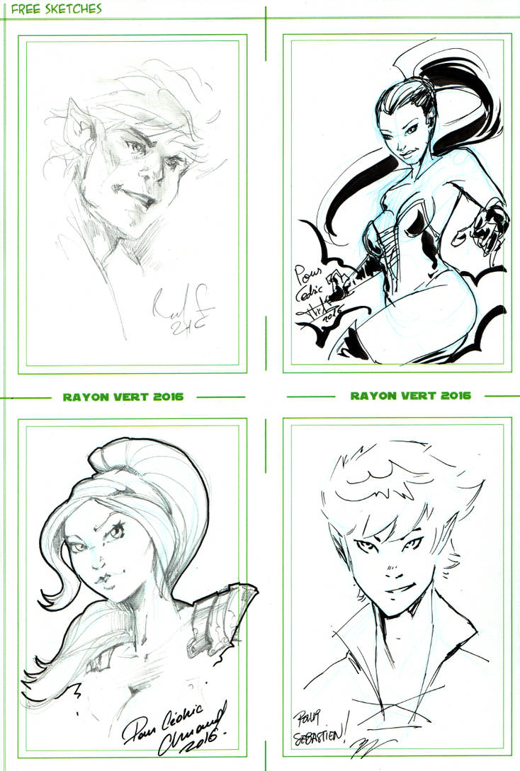 Bardik and Marina free sketches - Rayon Vert 2016 by Kervala