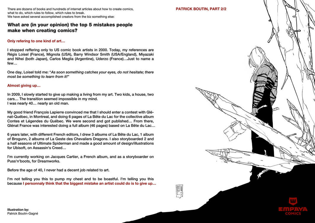 Top5 mistakes when creating comics: Pat Boutin 2 by EMPAYAcomics