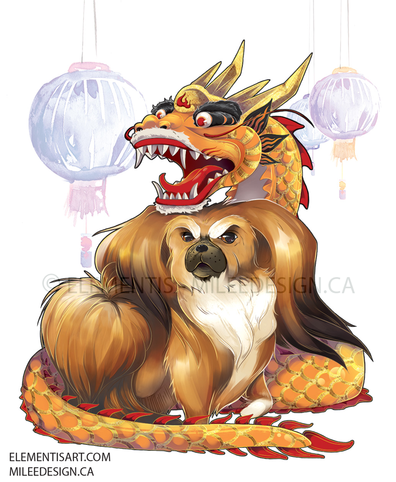 Majestic Pekingese dog by Milee-Design
