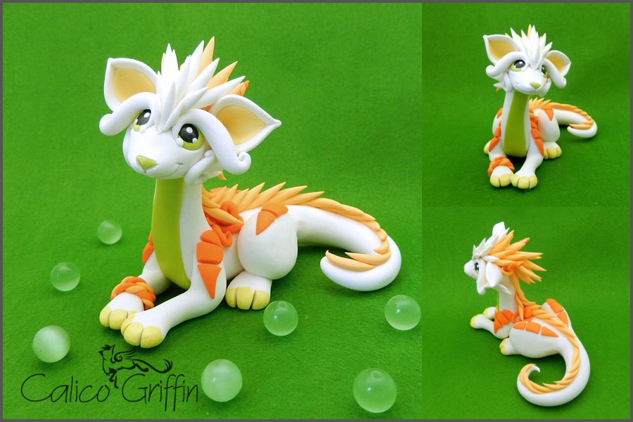Pastel Cayo Dragon - polymer clay by CalicoGriffin