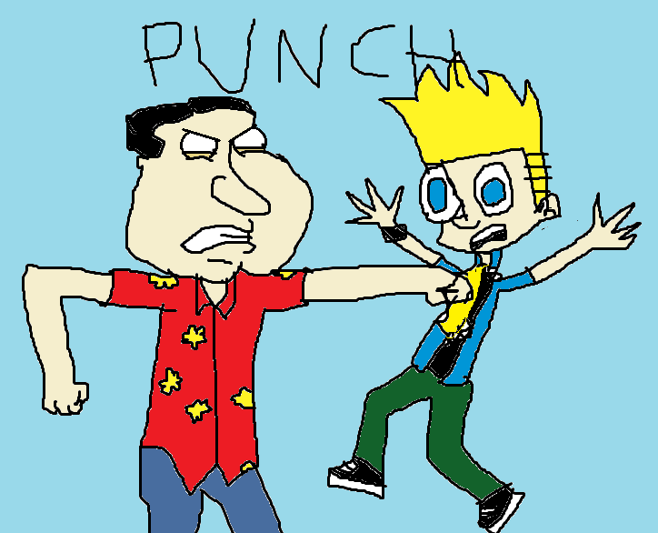 Quagmire punches Johnny Test by mippytrippy