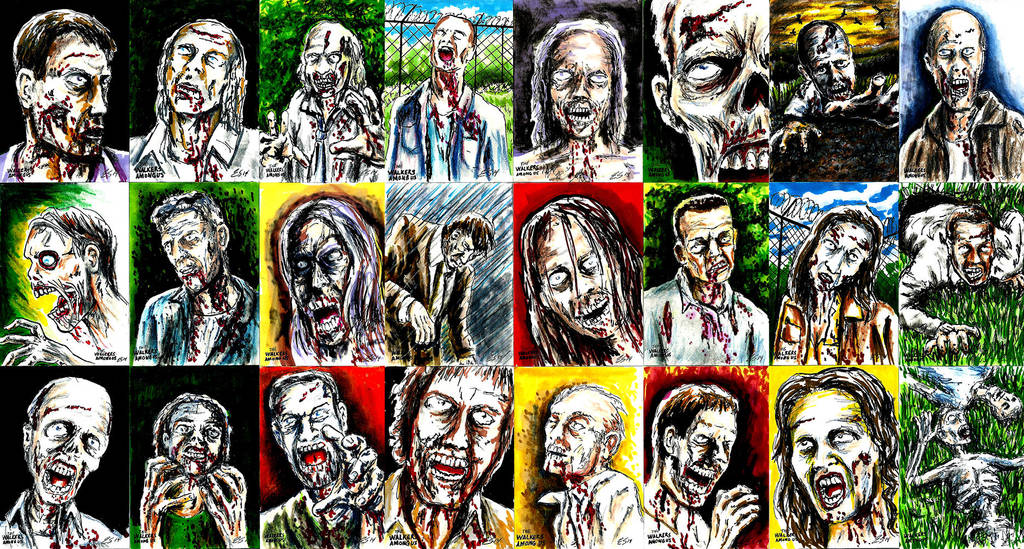 The Walkers Among Us - zombie sketch cards 4 by siebo7
