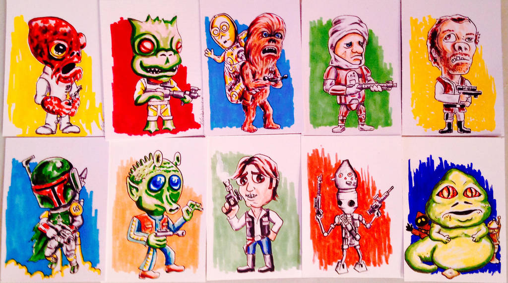 Star Wars Alphabet A-J Sketch Cards by siebo7