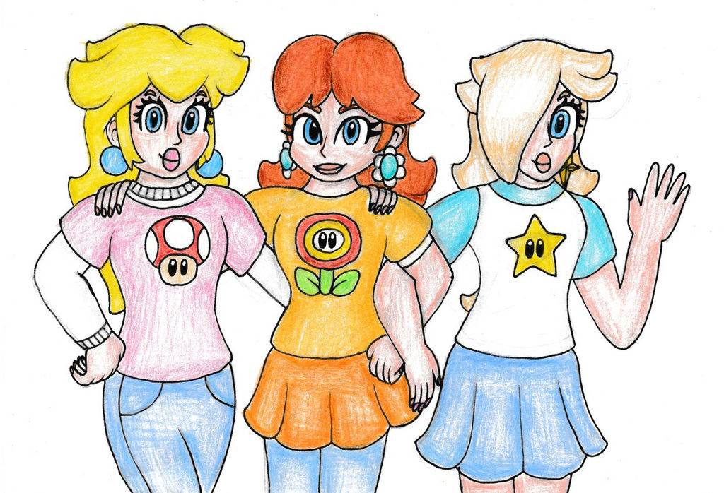 Peach, Daisy and Rosalina Casual Clothing by BBQTurtle on DeviantArt