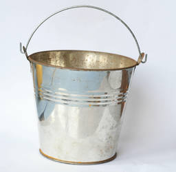 silver metal bucket by doko-stock