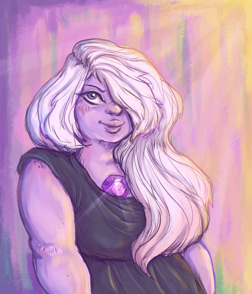 I wanted to practice some 'painting' and also Amethyst cuz I can't draw her. I tried to do it pretty fast so it's all messy and fucked up but oh well; I kinda like the lightning tho. So yeah, tried...