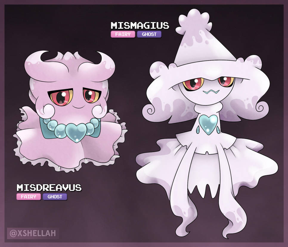 Alola Form - Misdreavus and Mismagius by Shellahx