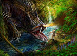 Sigurds fight with Fafnir by andrekosslick