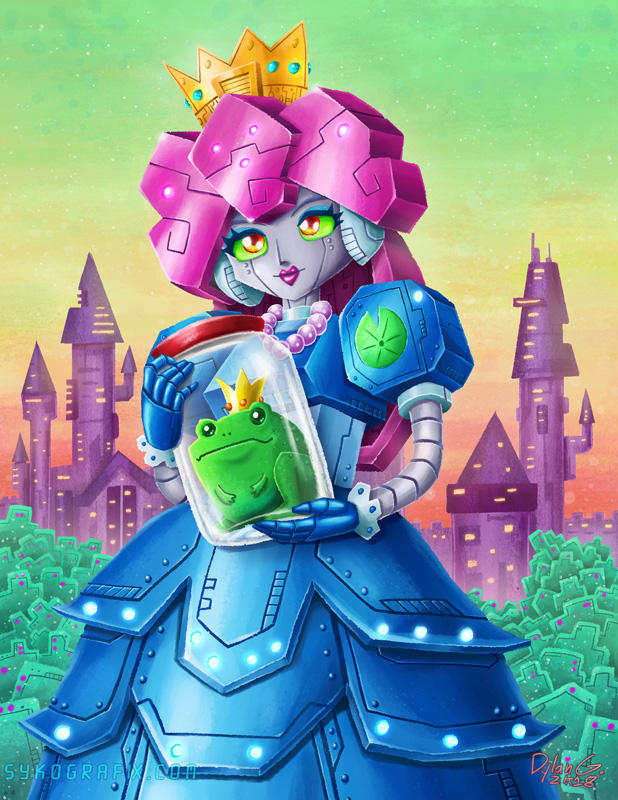 Prince Frog in Jar and Robot Princess by ninjatron