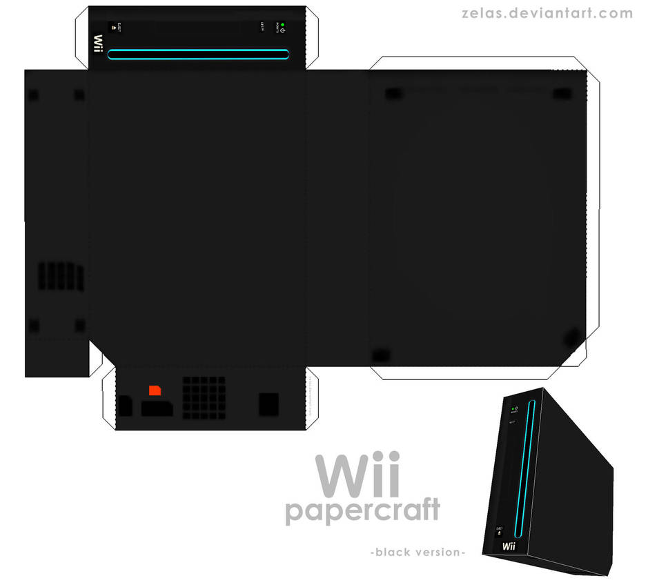 Simple black Wii - papercraft- by zelas