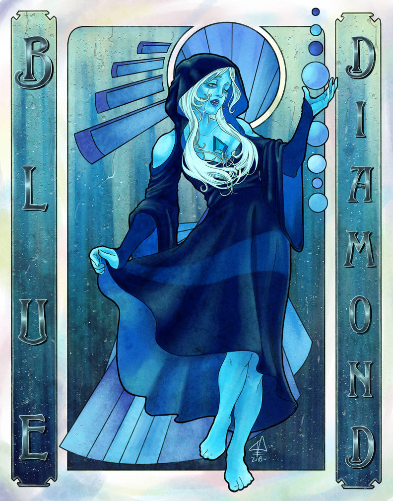 "You cannot fathom how much I've mourned, what thousands of years of grief has done to me!" Blue Diamond, based on Alphonse Mucha's Seasons.