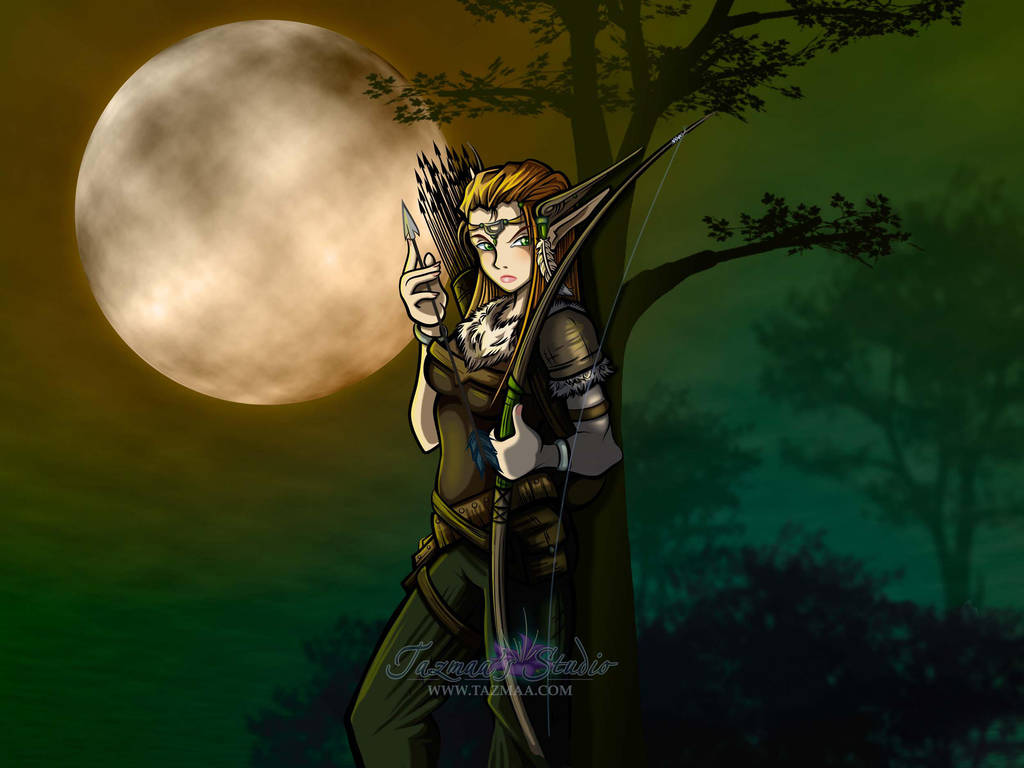 Anime style Elf Archer Hero by Tazmaa