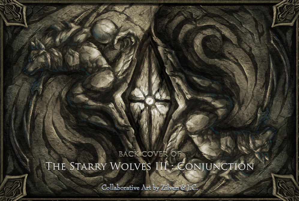 Back cover of The Starry Wolves story book III by J-C