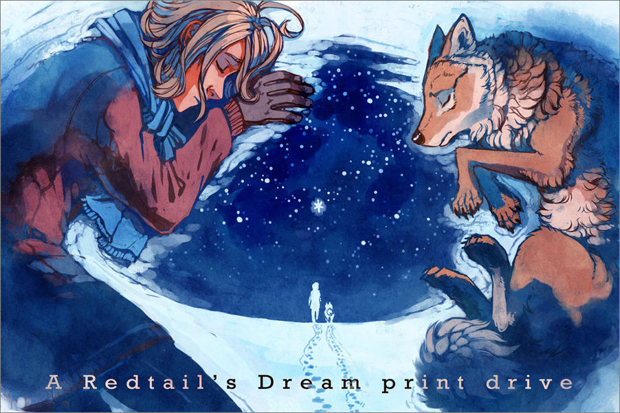 Napping in the Snow - print drive banner by MinnaSundberg