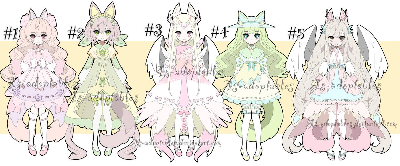 cute oufit adoptable batch open by AS-Adoptables on DeviantArt