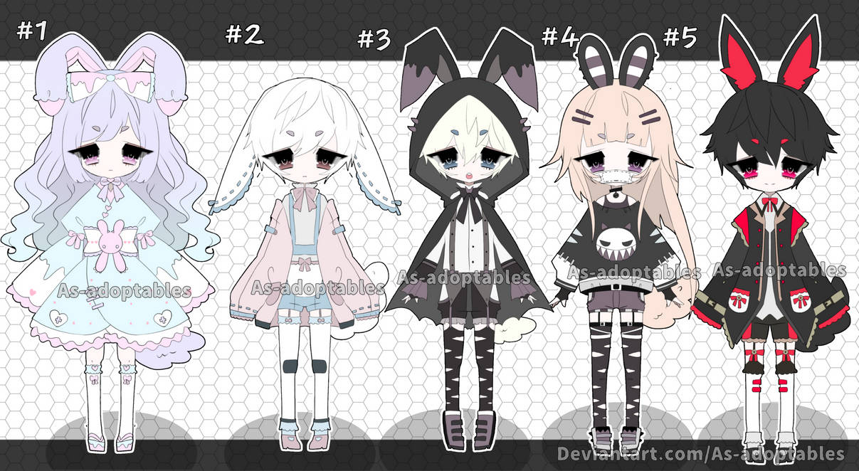 Kemonomimi adoptable batch closed by AS-Adoptables on DeviantArt