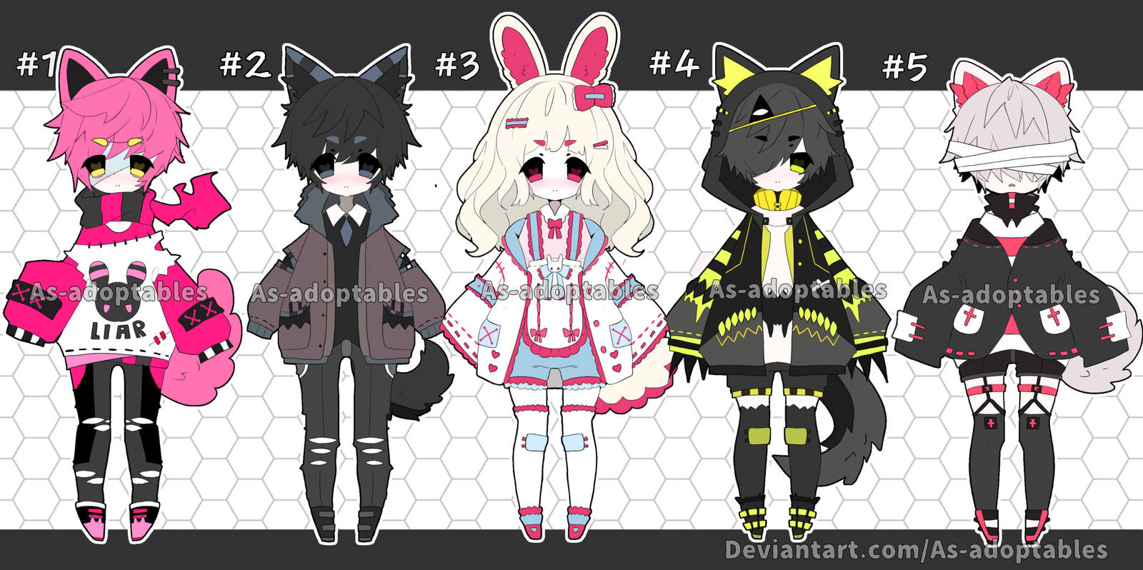 Kemonomimi adoptable batch open by AS-Adoptables on DeviantArt