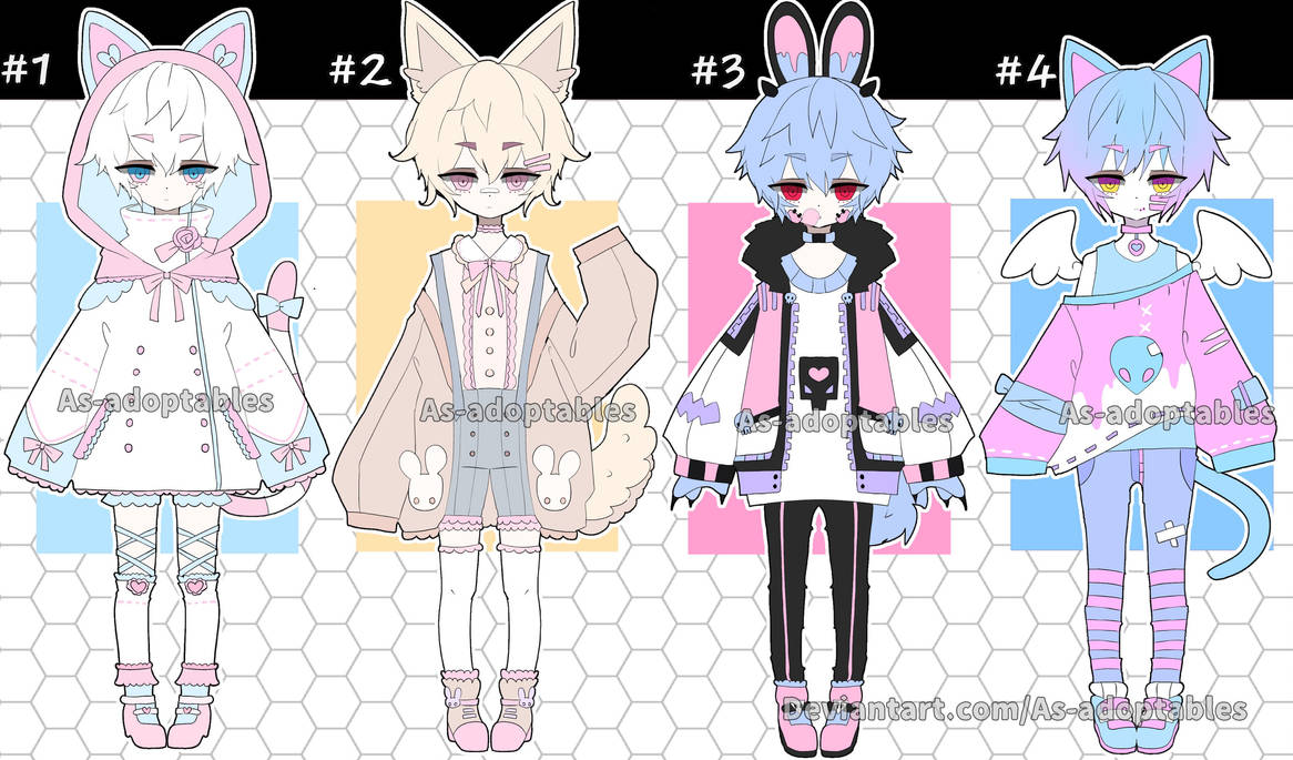 Kemonomimi adoptable batch closed by AS-Adoptables on DeviantArt