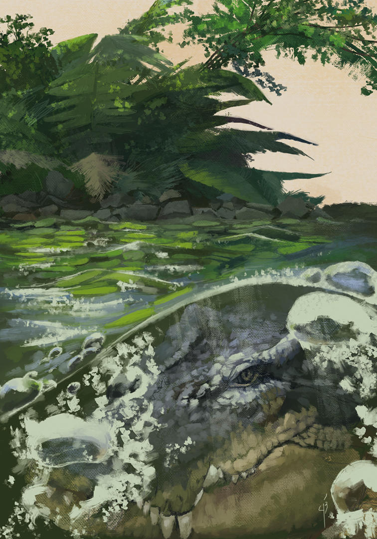 Lurking Crocodile by Rochnan