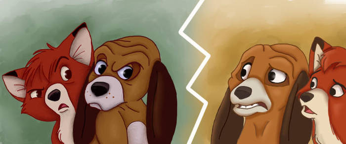 Original vs. Midquel - The Fox And The Hound by NostalgicChills