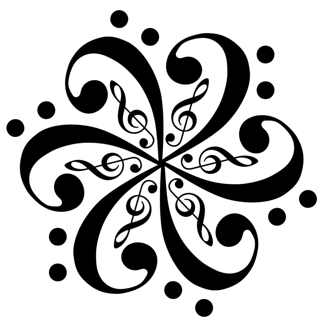 Bass Clef Flower Tattoo by ChuckDraws