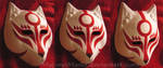 Amaterasu-inspired kitsune (fox) mask | COMMISSION by MajorasMasks