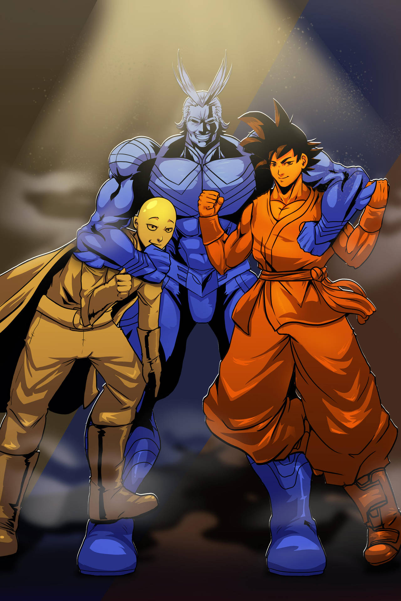 Powerfull Crossover Saitama,All Might and Goku by AizenArt