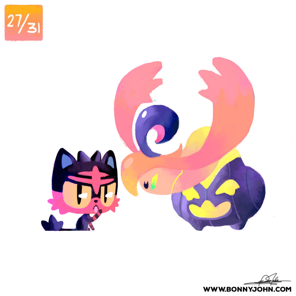 10/27 - Litten and Gourgeist! by BonnyJohn