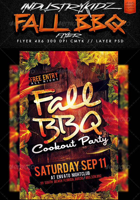 fall bbq flyer template by industrykidz on deviantart bbq flyer template