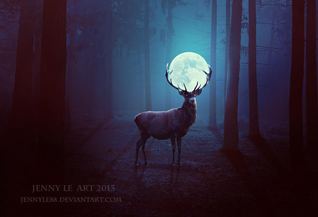 Deer of Moon by JennyLe88