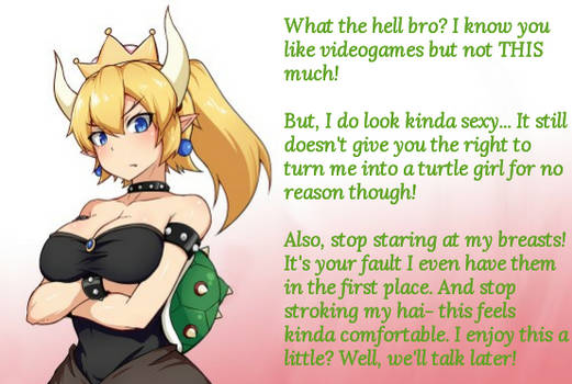 TG/TF Caption (Bowsette): Video Game Nerd by MistressLanaCaps