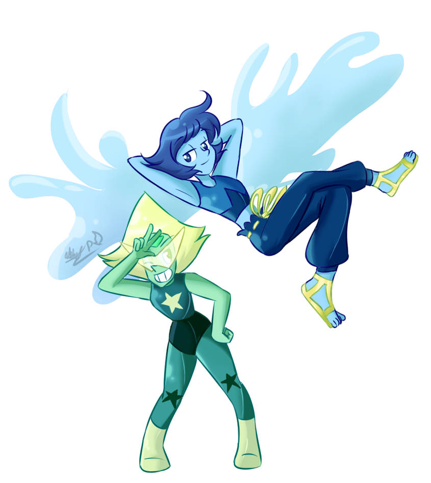 In their new forms www.instagram.com/kincello/ twitter.com/GentleAsLilies Peridot & Lapis Lazuli (c) Steven Universe/Rebecca Sugar Art (c) Gentle-As-A-Lily