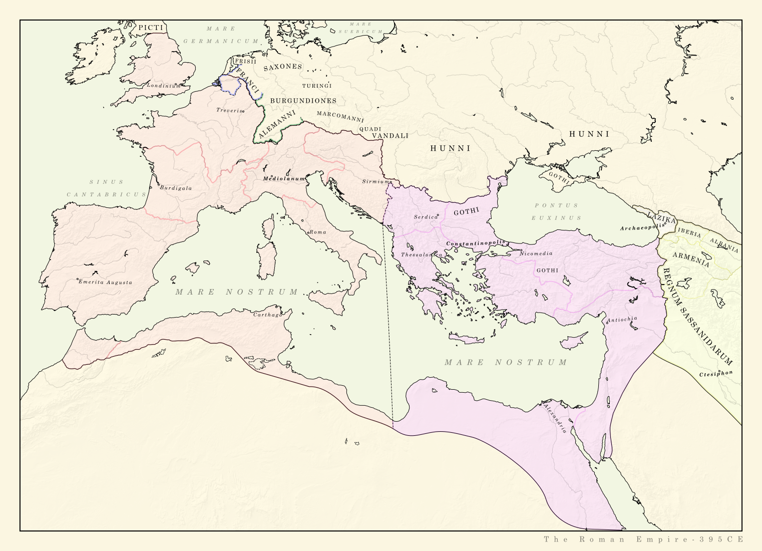 Roman Empire 395CE by Pischinovski