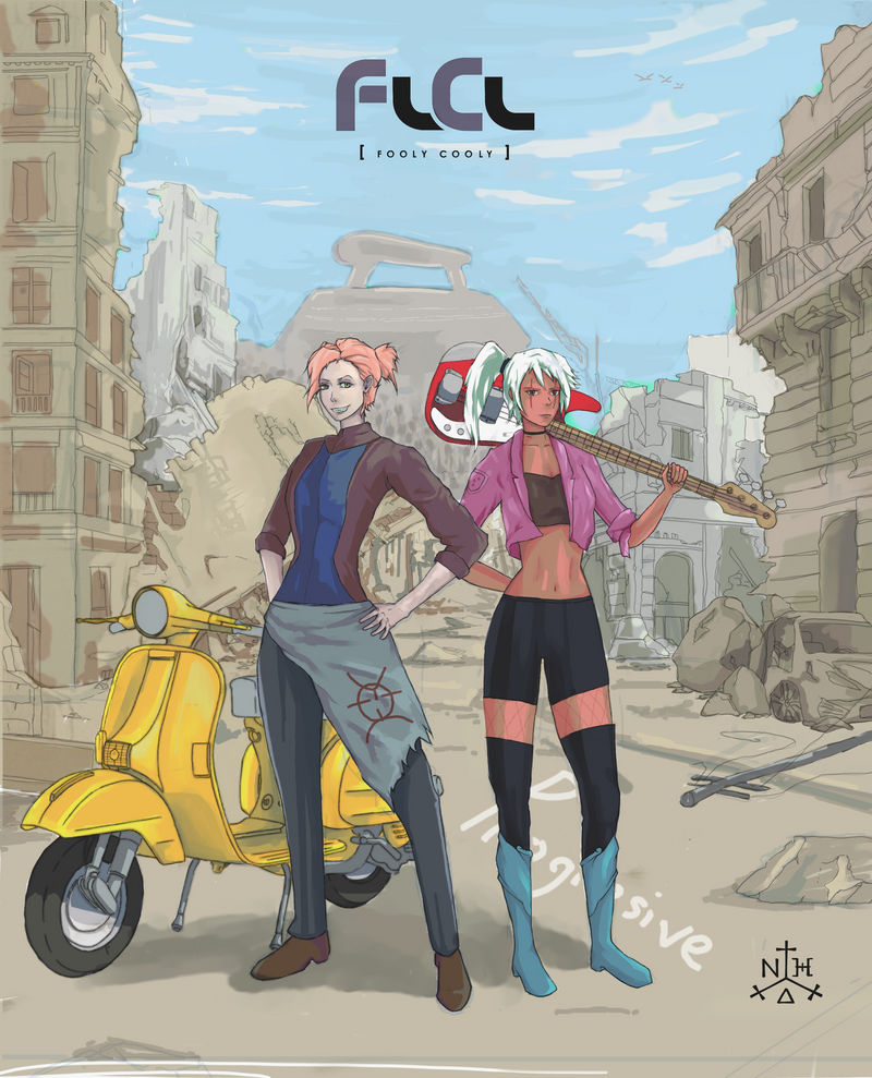 FLCL ( Haruko and Jinyu) by he1lfire on DeviantArt