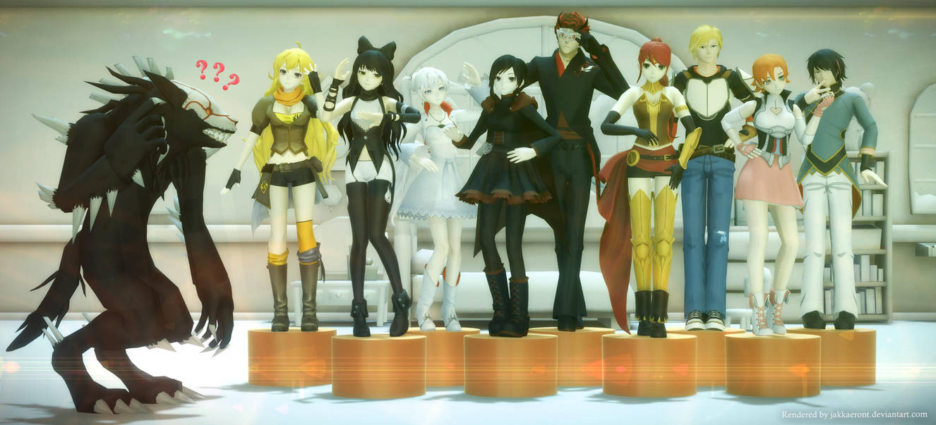 RWBY doing Gee Mannequin by Jakkaeront