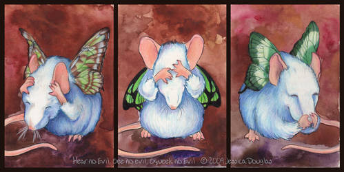 Hear, See, Squeek no evil by JessicaDouglas