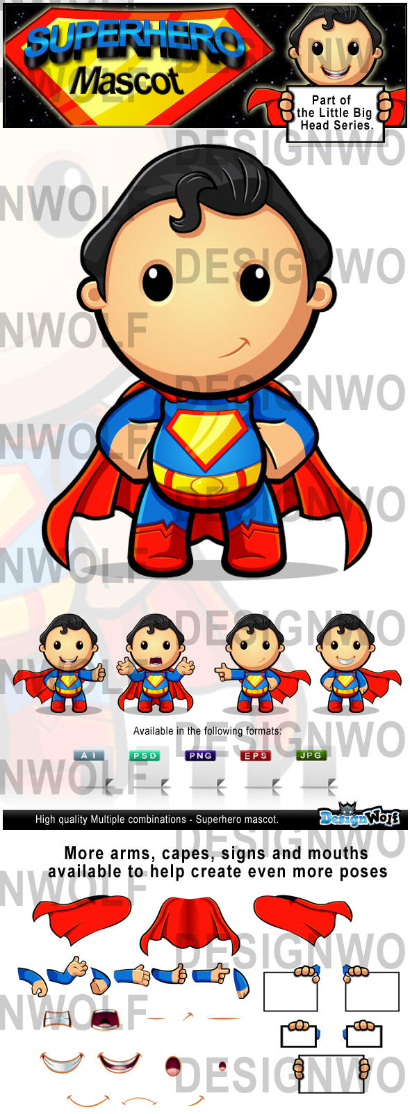 Superhero Mascot Character by Npr1977