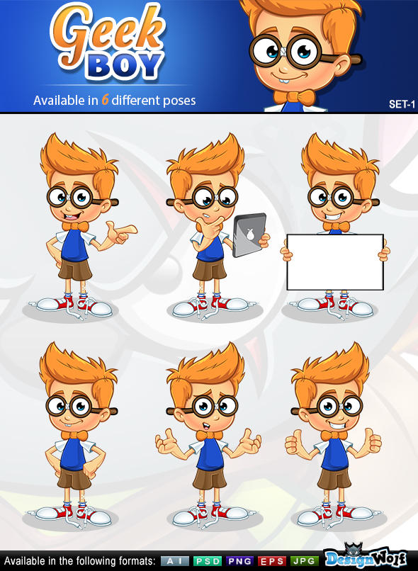 Geek Boy Mascot Character by Npr1977
