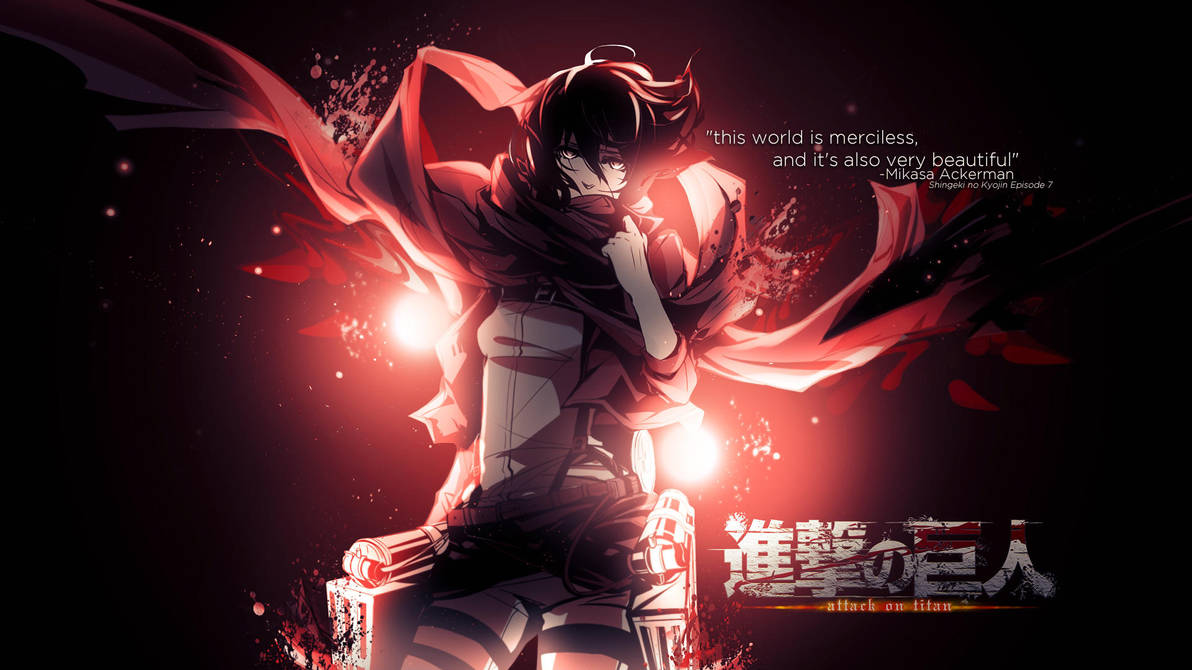 Mikasa Ackerman v1 Wallpaper by JamesxpGFX